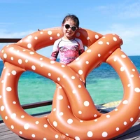 120cm swimming ring float donut air mattress giant inflatable pretzel clircle party pool float toys swimming ring for adult kids