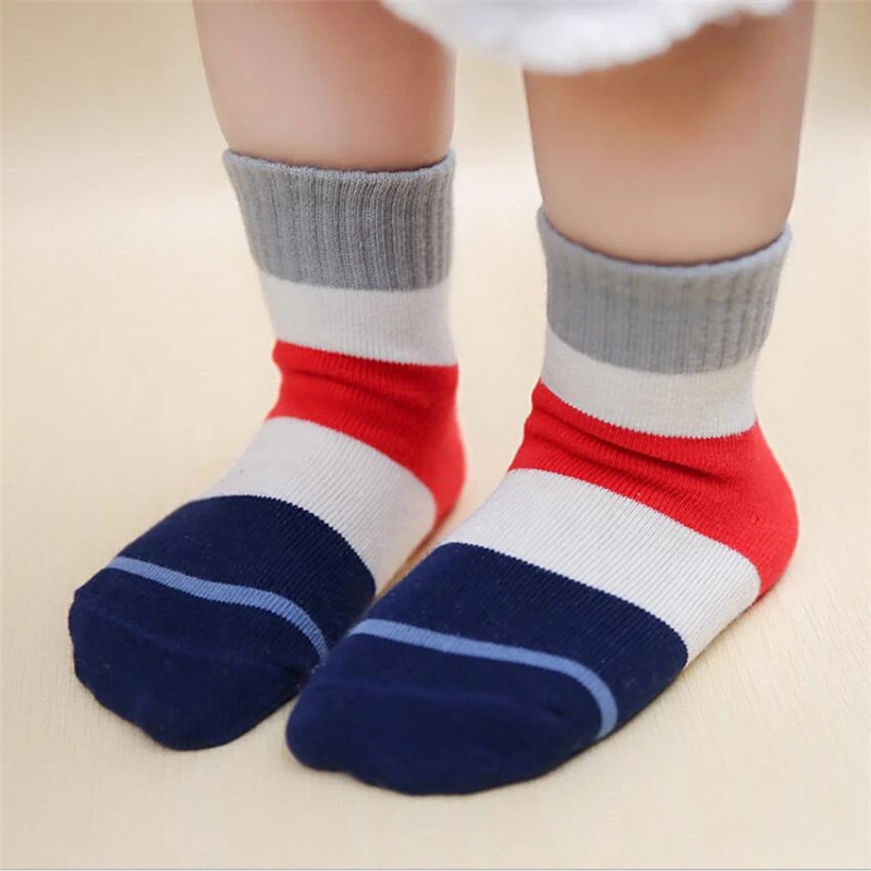Baby Boy Socks 5 Pairs Children Autumn Winter Cartoon for Girls Kids To School Sport Girl Clothes Striped | Детская одежда и обувь