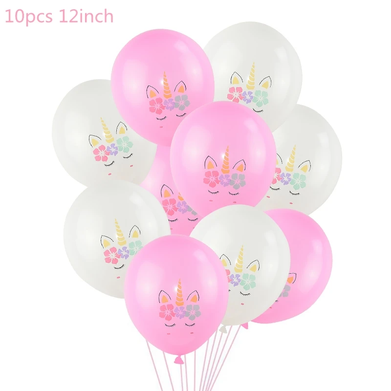 10pcs G 1 комплект праздничные шарики с единорогом на день рождения, Балон, единорог, украшение, латексный воздушный шар "Конфетти", украшение для дня рождения, Детские шары - Цвет: 10pcs G