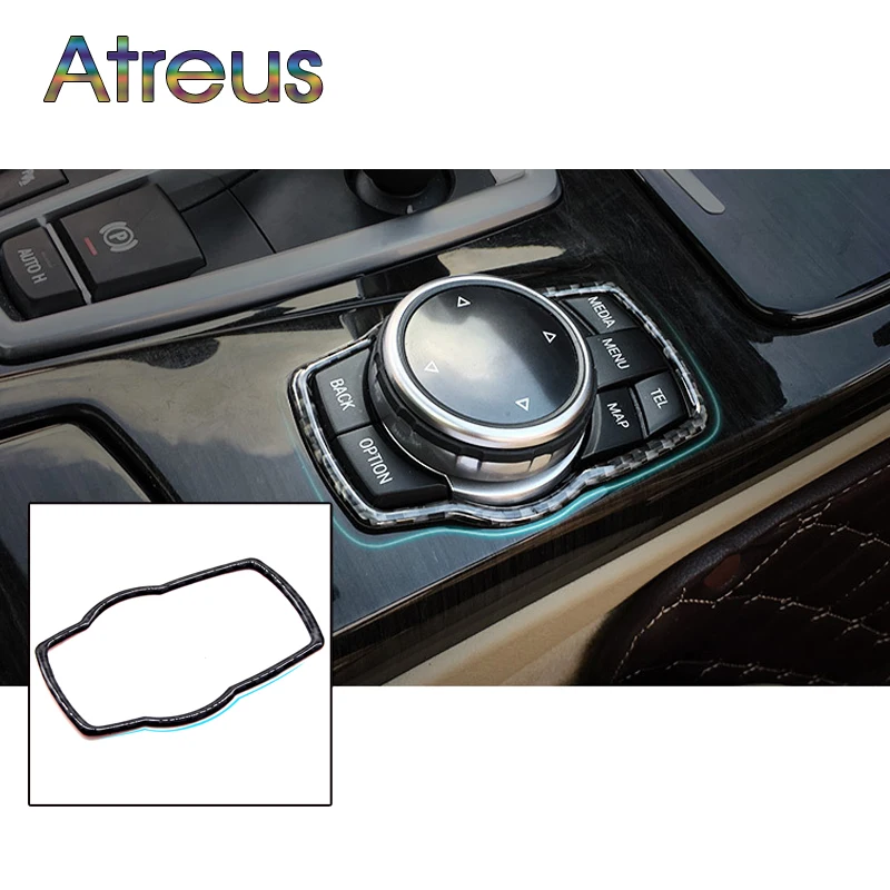 Автомобильные Мультимедийные кнопки Atreus из углеродного волокна наклейки на для