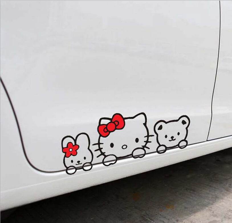 Забавные Автомобильные Аксессуары Hello Kitty Автомобилей Наклейки и Наклейка для