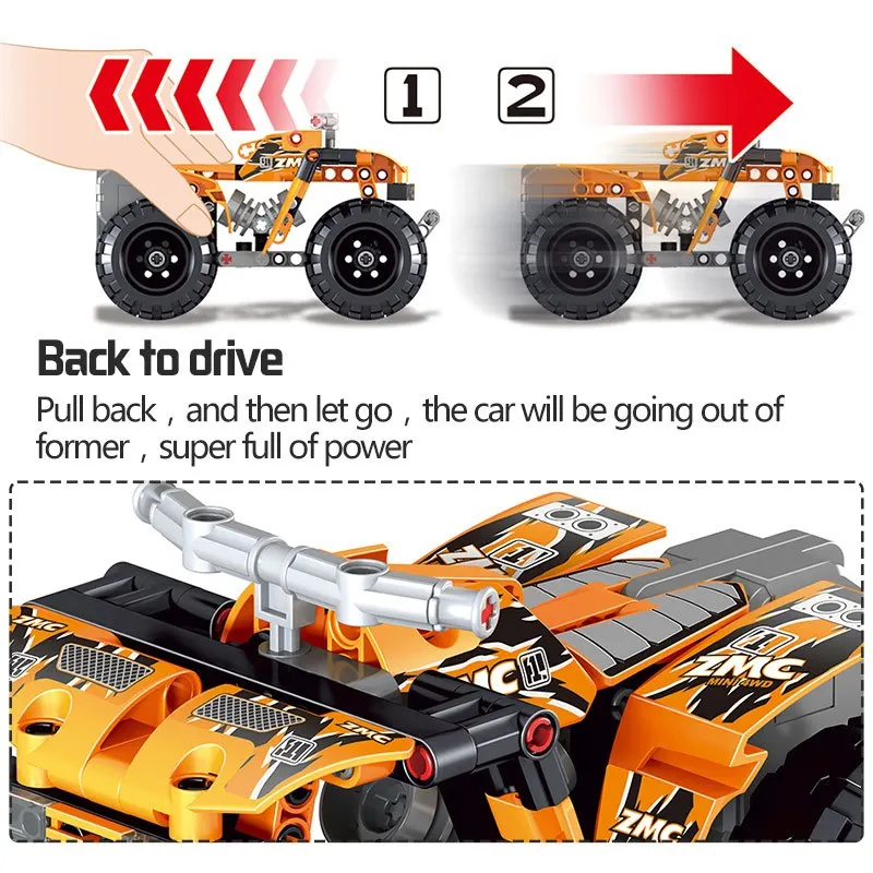 

High-tech City Series Blocks Compatible City Motocross Vehicle Car Designer Bricks Toys For Boys Gift