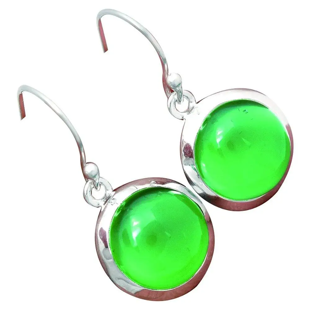 Серьги Lovegem из натурального зеленого оникса серебро 925 пробы 30 мм AE1168|earrings 925|earrings