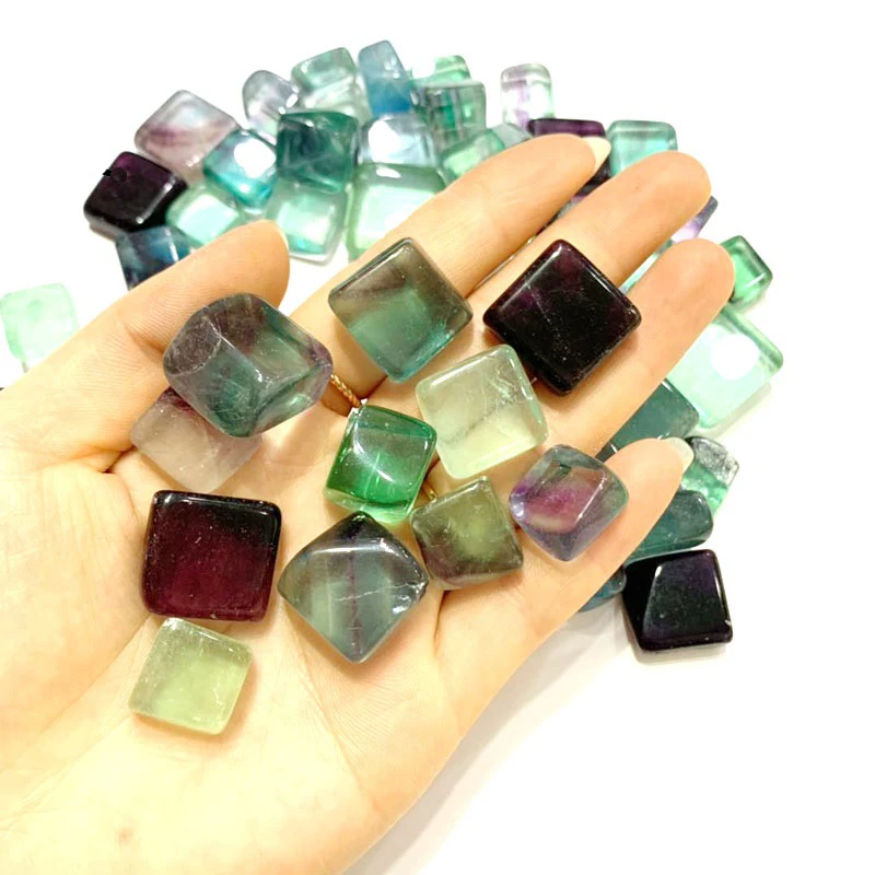 50g Natural Fluorite Crystal Polishing Cube Stones Rock Jewellery Making Decoration Natural Stones and Minerals