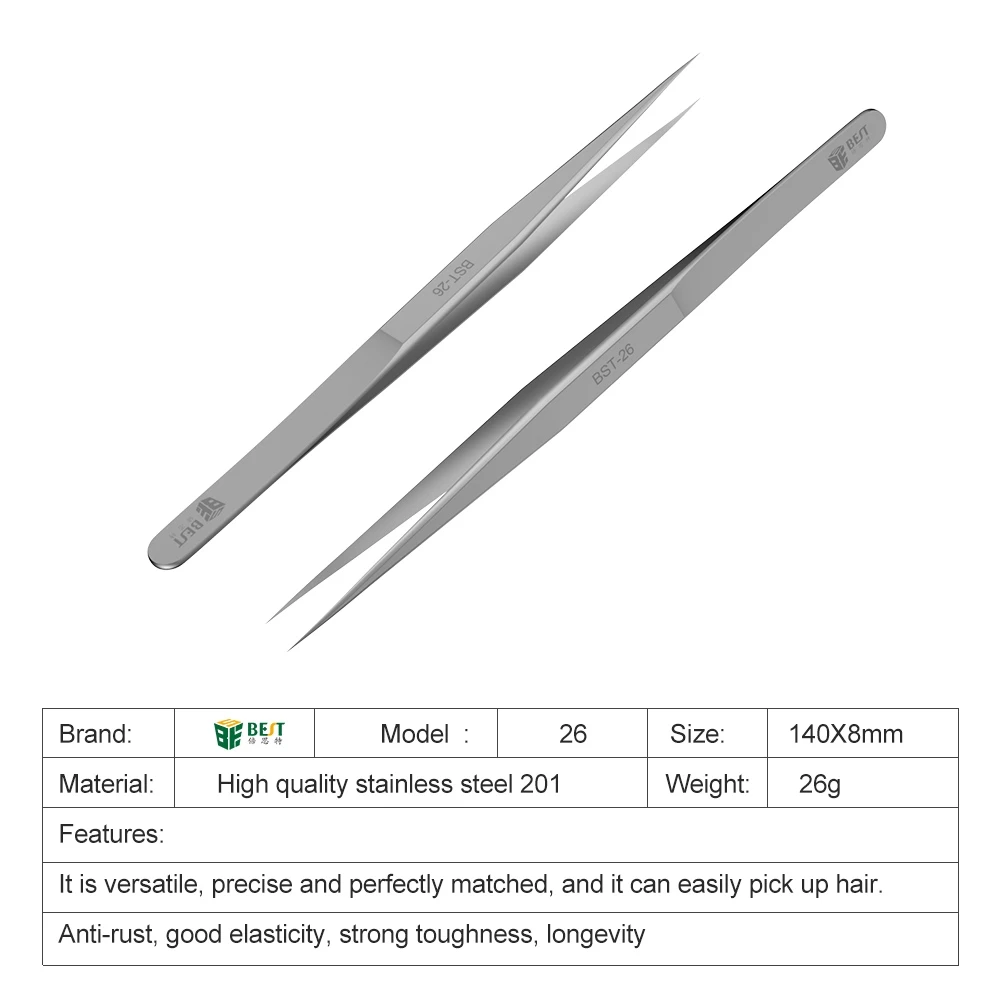 

Stainless Steel Electronic Pointed Tip Straight Tweezer
