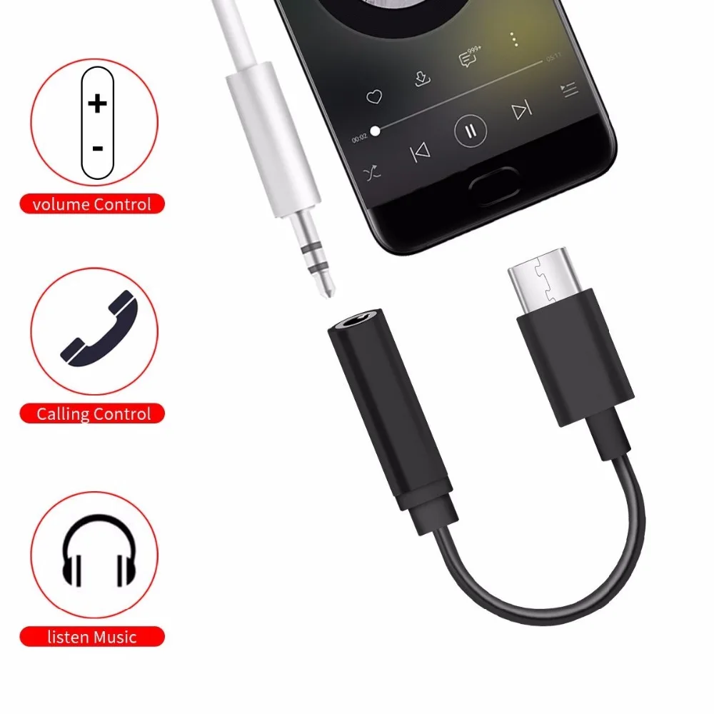 2 шт. anskp Тип USB C до 3.5 мм наушники кабель адаптер Aux для LeTV 2pro Max2 Pro 3 Xiaomi 6|cable headphone|3.5mm