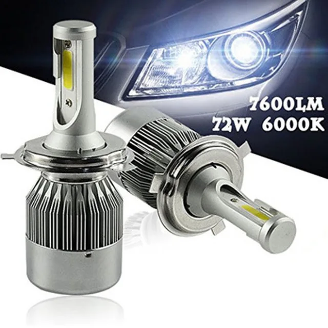 8 шт./лот DHL 72 Вт COB H7 H1 H4 H3 H11 H8 9005 9006 9007 9012 880 C6 светодиодный налобный фонарь светильник золотой автомобилей головной светильник лампы