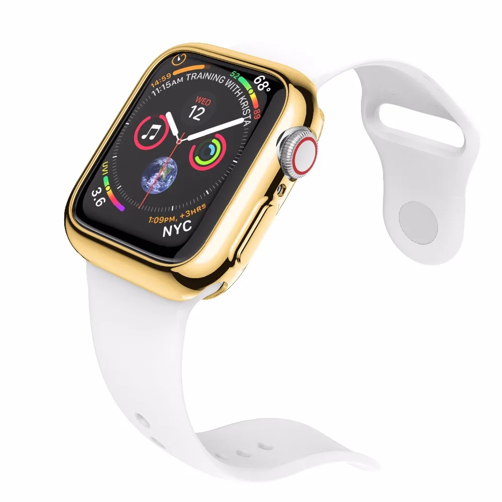 ТПУ чехол для часов Apple Watch Series 4 5 40 мм 44 защитный экрана 3 2 1 38 42 аксессуары