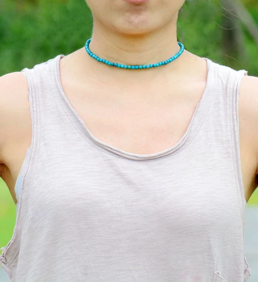 Женское колье чокер 4 мм из натурального камня 2020 женское Простое Ожерелье