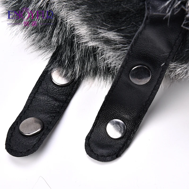 Enjoyfur зимняя шапка Earflap мужчин натуральным лисьим мехом шапки Российской ушанка из меха защиты уха Теплый достаточно высокое качество Бомбардировщик Hat FXM17504