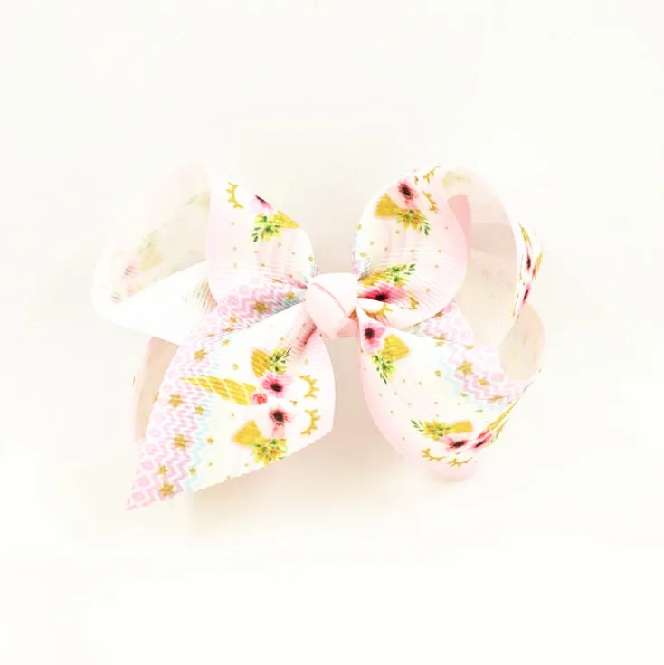Kimmy 32pcs Free shipping 4" ABC hair bows Boutique Girl clips Unicorn Hairbow | Аксессуары для одежды