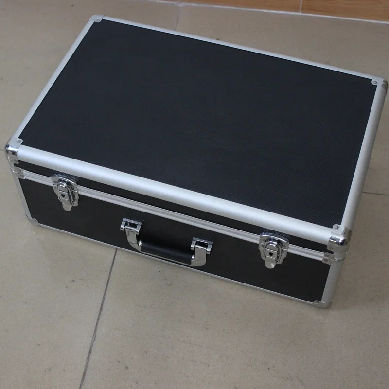 

box aluminium tool case magic props file storage Hard Carry carrying box tool for Hand Gun Locking Pistol internal 54*34*19.5CM