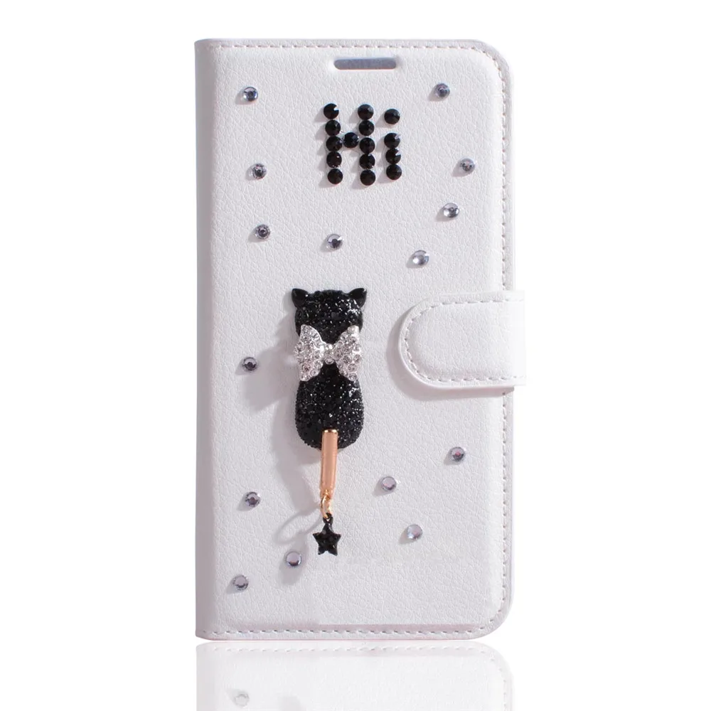 Диаманта Bling чехол для Alcatel A3 XL со стразами из искусственной кожи флип кожаный