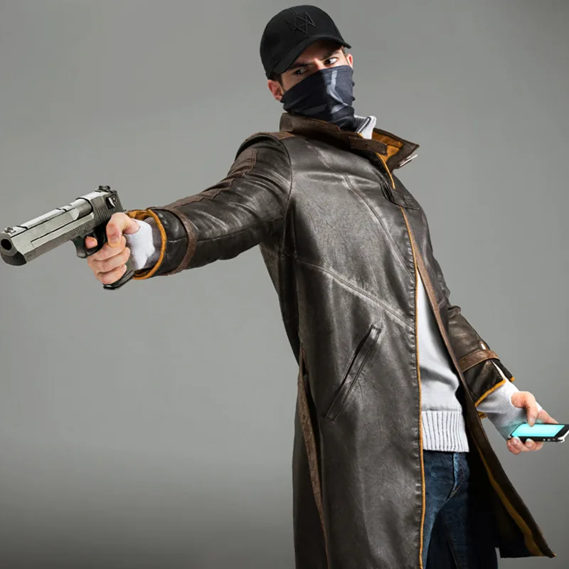 Watch Dogs 2 Costume Watchdog Aiden AidenPearce пальто для собак с Cos ультра вытяжное кожаное Хэллоуина
