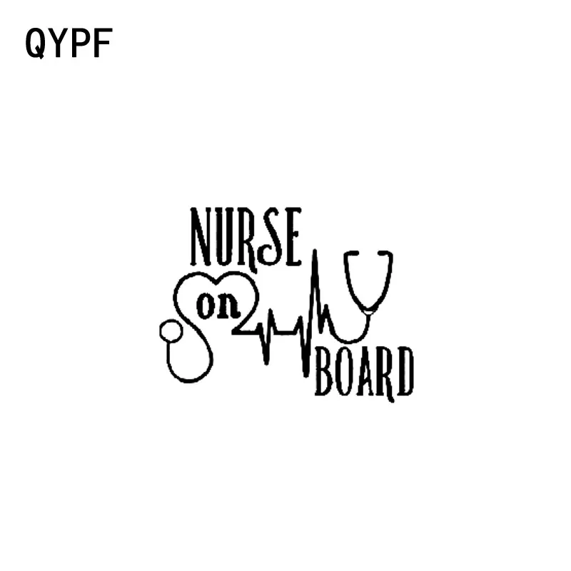 

QYPF 17.8CM*13.7CM NURSE On Board Vinyl Decal Sticker Car Black Sliver C14-0176