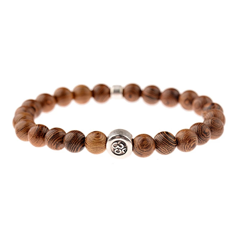 Браслет мужской/женский из бусин и медитации под серебро 2020 пробы|Плетеные