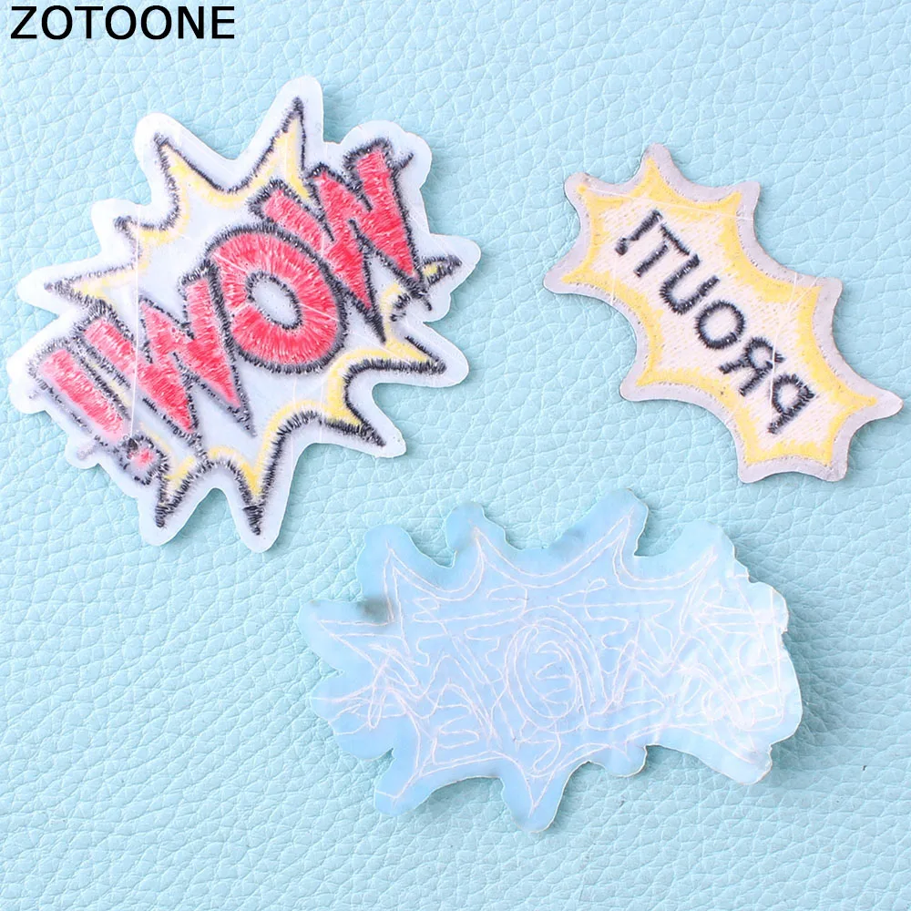 Нашивки ZOTOONE Wow с вышивкой надписей для одежды самодельные нашивки утюгом детей