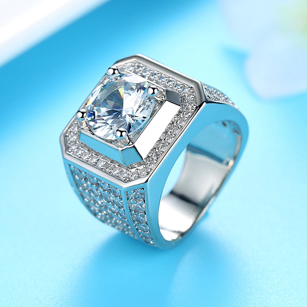 Fashion jewelry sterling silver ring. Solid Silver Ring square Zircon ZCTFFPPM | Украшения и аксессуары
