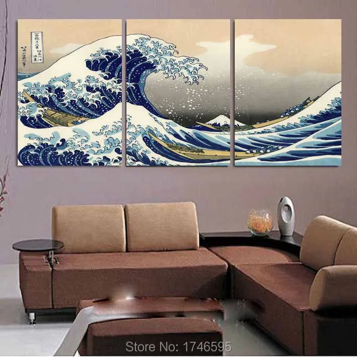 Современный домашний декор большого размера Настенная картина большая волна