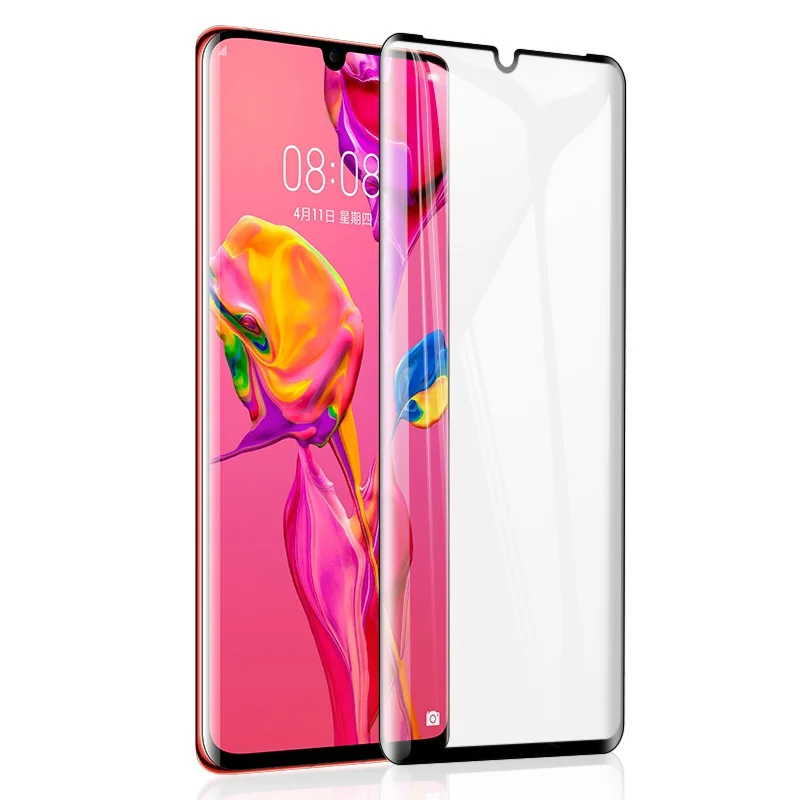 5D закаленное стекло для Huawei P30 Pro Полное покрытие Защитная пленка экрана с защитой