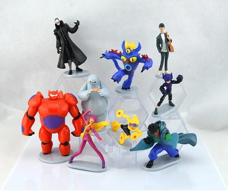 8 шт./лот большой герой 6 Baymax в Действии рисунок ПВХ цифры Фред Tomago Мед лимонный Wasabi
