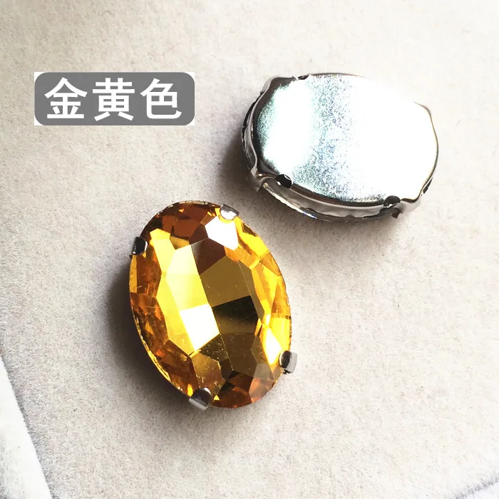

Ellipse 18 * 25 mm Glass Hand-sewn Clothing Claw Sewn Stone Clothing DIY Water Drill Materials
