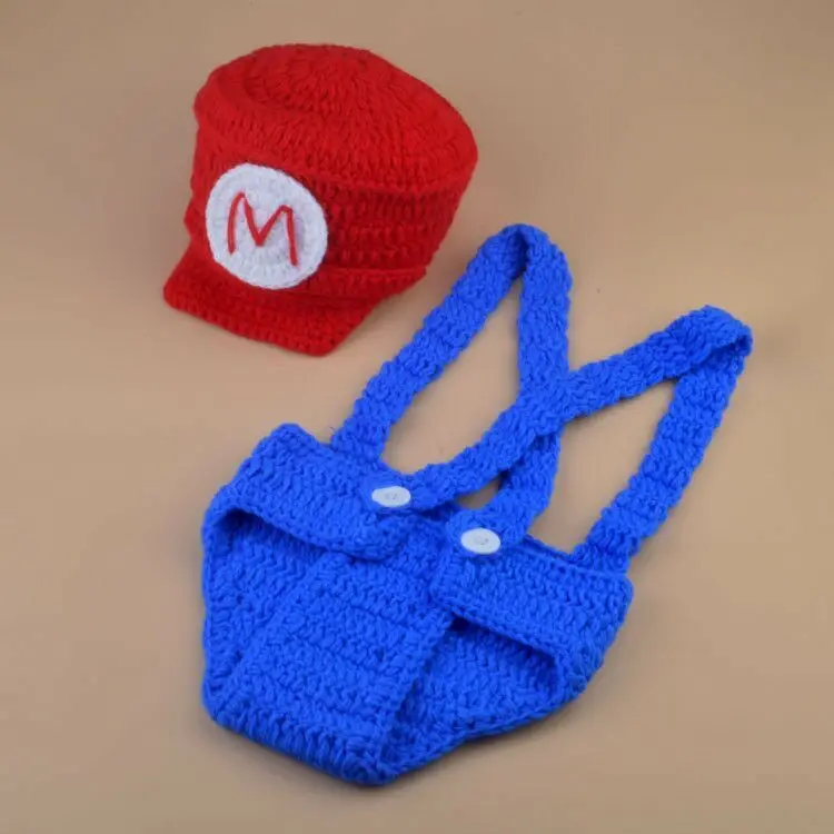 Фотография фото реквизит в стиле Super Mario облегающая шапка и подгузник Набор