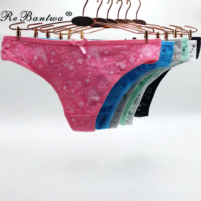 Стринги женские хлопковые с принтом пейсли 10 шт./лот | Женская одежда