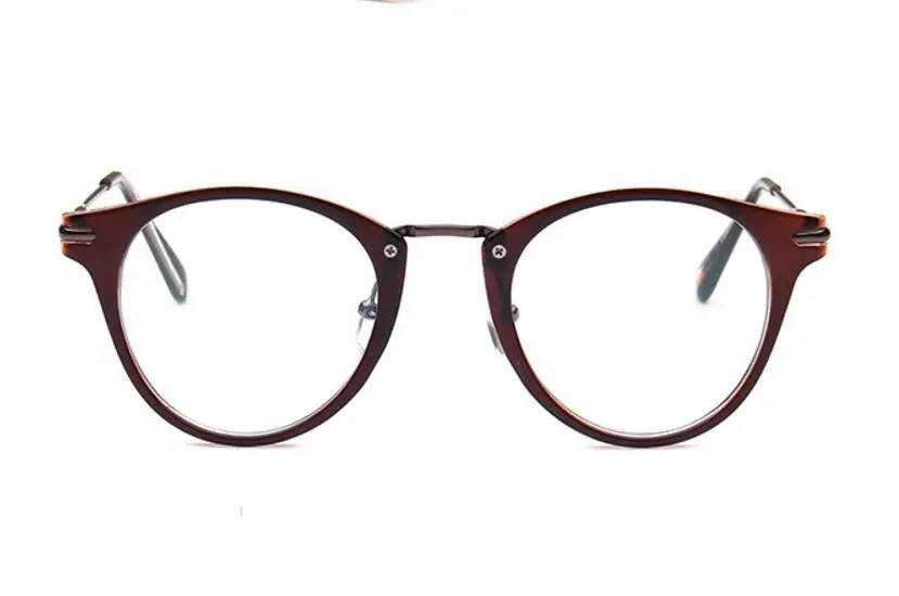 Прозрачные очки, женские очки, модные прозрачные круглые оптические очки, оправа, фирменный дизайн, очки для глаз, сексуальные oculos femininos - Цвет оправы: brown