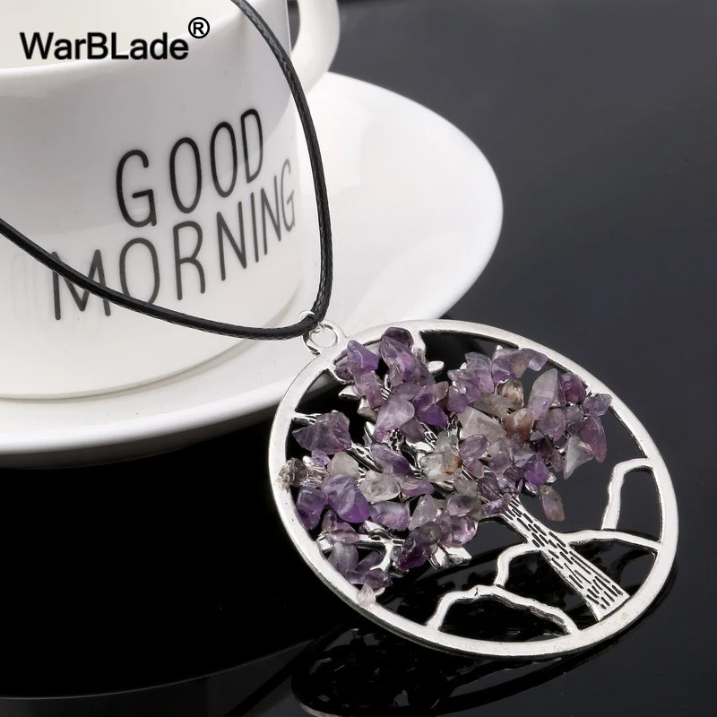 Модные радужные Подвески в виде 7 чакр с деревом жизни ожерелья из натурального