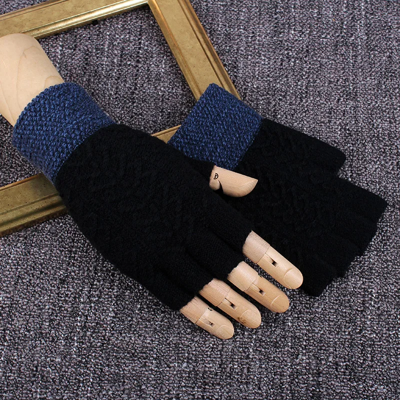 Realby без пальцев Зимние перчатки Для мужчин мягкие теплые варежки Luvas de Inverno Ганц