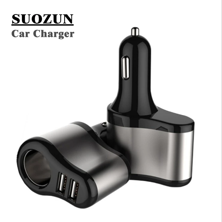 

Автомобильное зарядное устройство SUOZUN с 2 USB-портами и прикуривателем, а