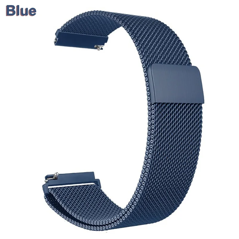 Blue 20 мм металлический ремешок для часов Миланская петля магнитный ремешок для Garmin Vivoactive3/Vivomove HR/Forerunner 645/Forerunner 245 аксессуары - Цвет: Blue