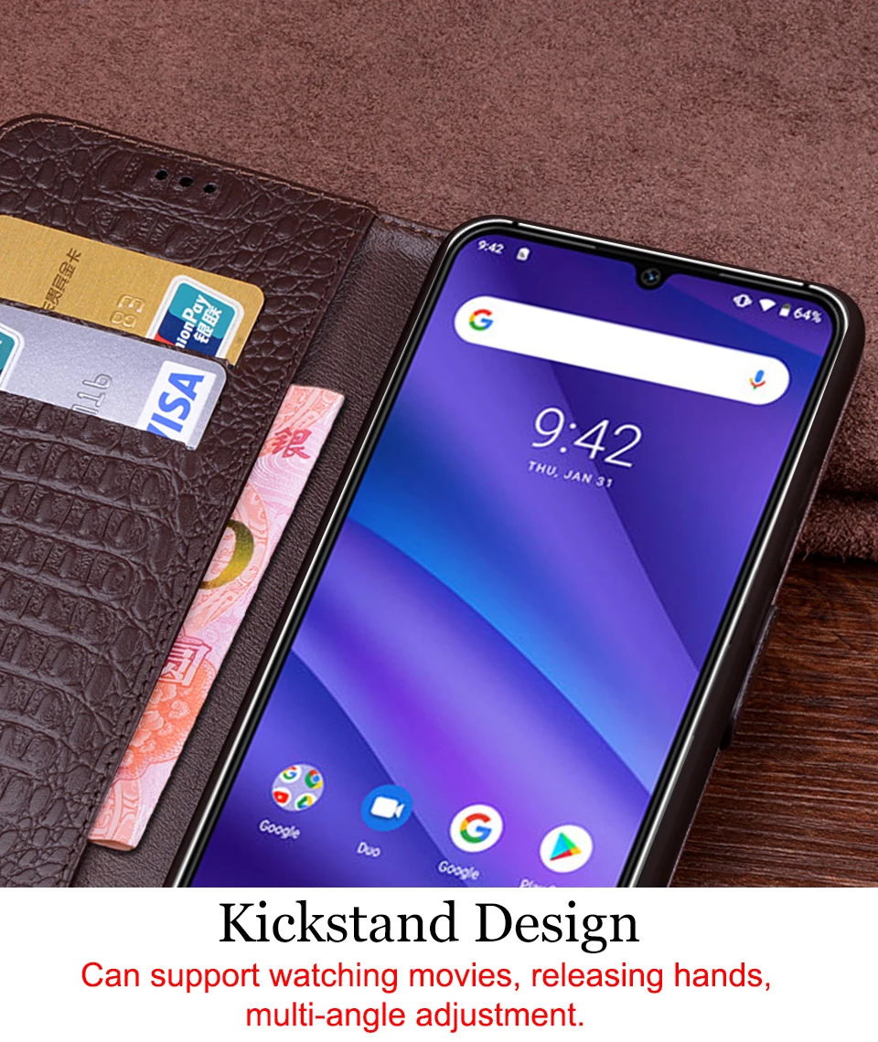 AIBOULLY Чехол-книжка из натуральной кожи для UMIDIGI A5 PRO 6,3 '', защитный чехол для телефона, кожаный бумажник, силиконовый чехол s