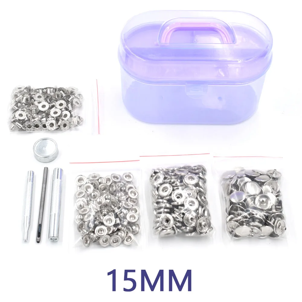 White nickel 100 компл./лот металла оснастки инструмент крепежная деталь кнопки заклепки T8 T5 T3 защелками куртка кнопки Костюмы принадлежности для мероприятий и вечеринок. Шитье, ремонт защелками - Цвет: White nickel