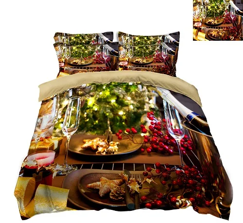 3d bedding set Индивидуальный размер 3D комплект постельного белья для близнецов, королев, Рождественский ритм, California king size, кровать/плоский лист, Комплект постельного белья, пододеяльник, наволочка - Цвет: 3d bedding set