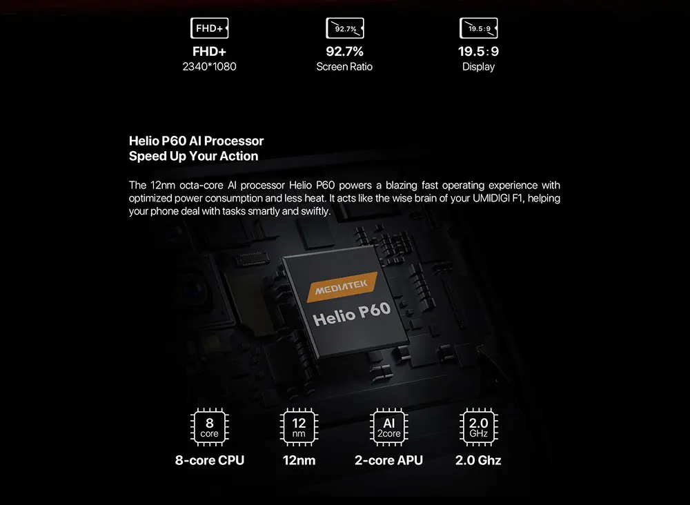 UMIDIGI F1 Play Android 9,0 камера 48 Мп+ 8 Мп+ 16 МП 5150 мАч 6 ГБ ОЗУ 64 Гб ПЗУ 6," FHD+ Helio P60 глобальная версия смартфон двойной 4G