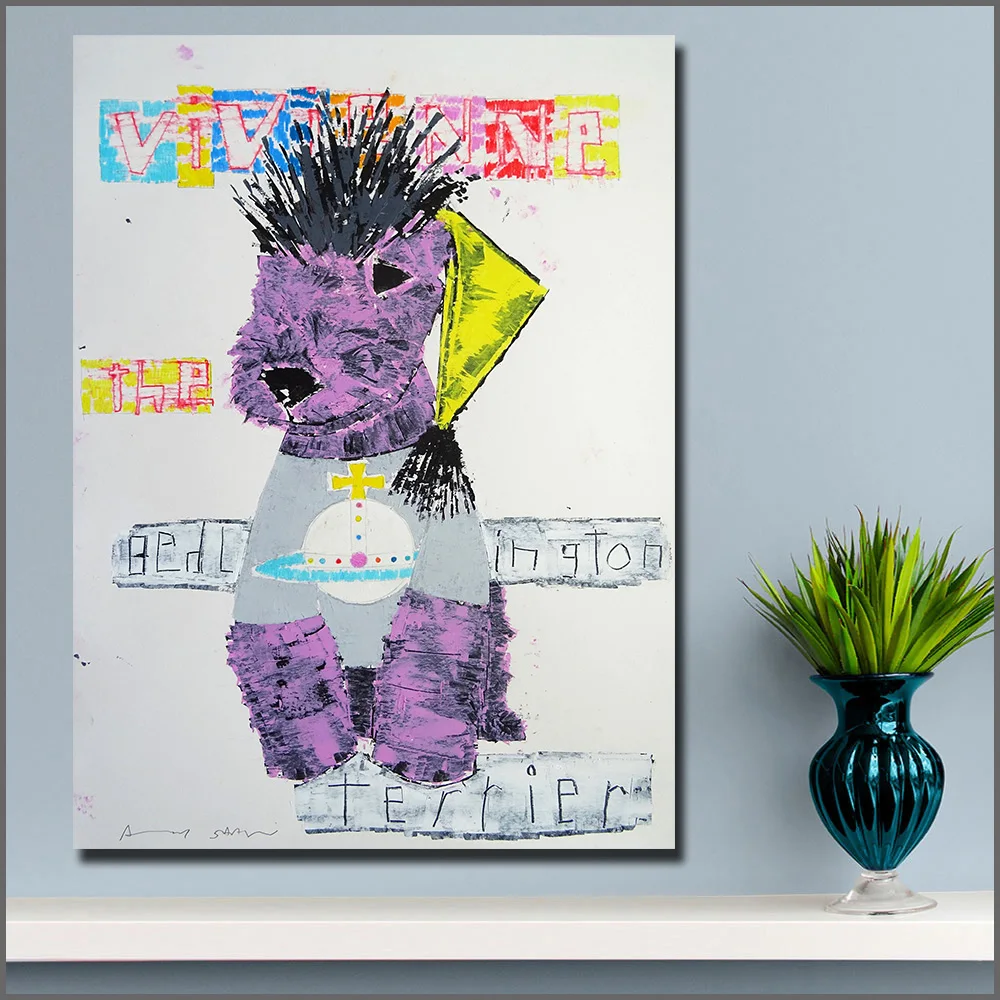 Настенная картина с абстрактным изображением веньюна бестлингтона терьера