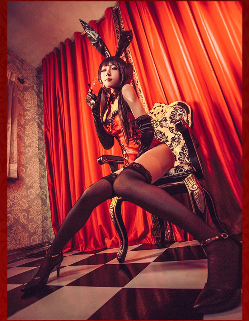 Карнавальный костюм Tokisaki Kurumi с живым кошмаром, женские сексуальные костюмы с кроликом, летние комбинезоны, костюмы на Хэллоуин