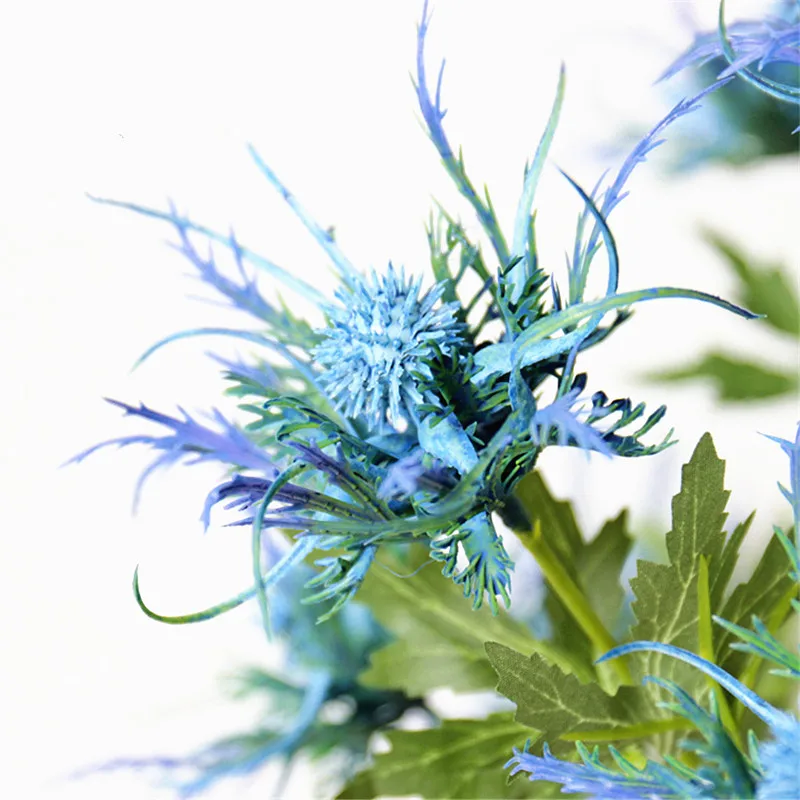 Искусственный Eryngium искусственный Eryngiums синий свадебный букет центральный