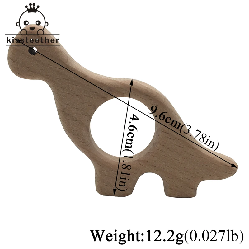 Brachiosaurus-mordedor para beb&eacute;, joyer&iacute;a artesanal, colgantes, collar, pulseras, accesorios, mordedor de madera de dinosaurio sin BPA-5