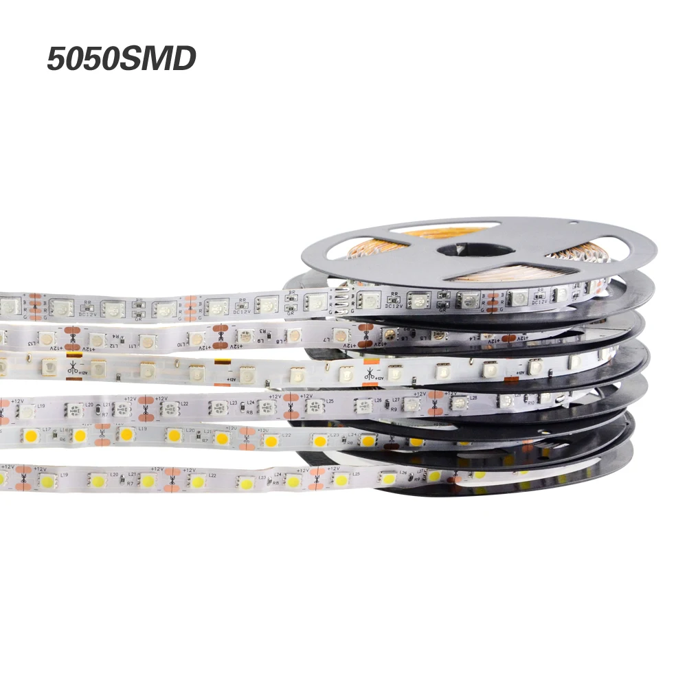 Светодиодные ленты белого и черного цвета 5050 60 светодиодный s/m 300 s/5 м DC12V белый теплый красный цвет зеленый