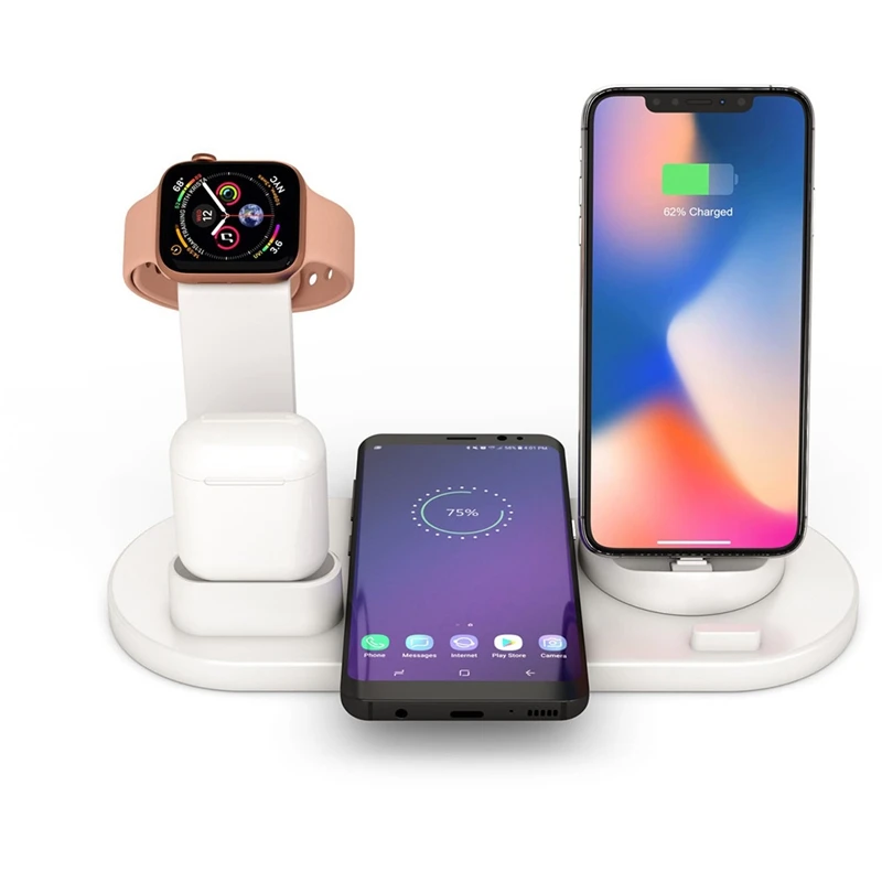Беспроводное зарядное устройство подставка для iPhone Apple Watch док-станция зарядки