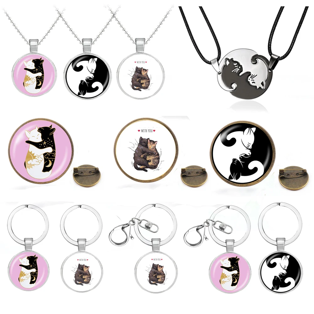 Новинка 2019 Милые Броши в виде кота для женщин и мужчин серебряный черный