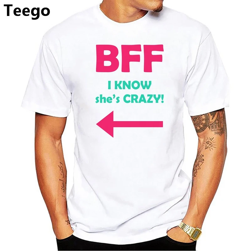 BFF новый стиль печати футболки майка Мужская топы футболка с короткими рукавами