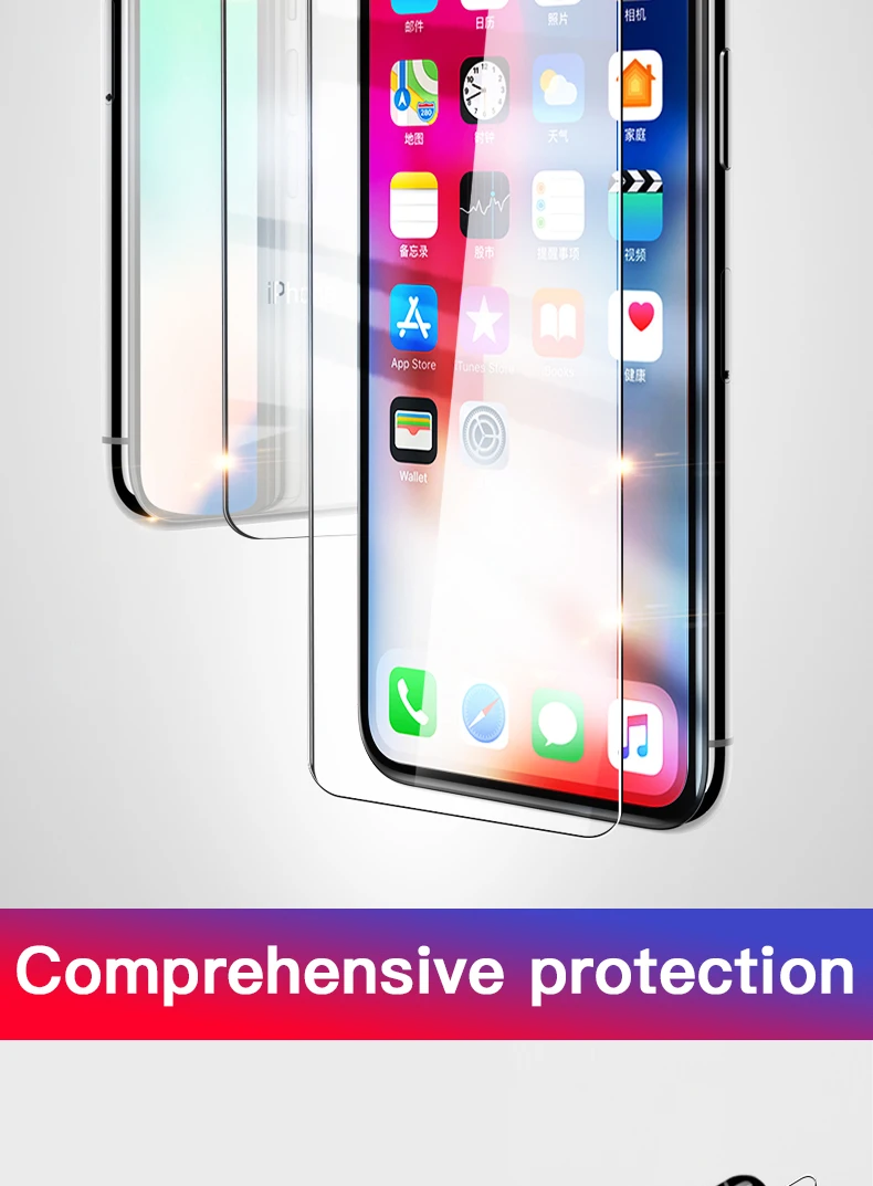 Переднее и заднее 2 шт. закаленное стекло для iPhone 8, 7, 6, 6S Plus, защита заднего экрана для iPhone X, XR, XS, Max, защитная пленка