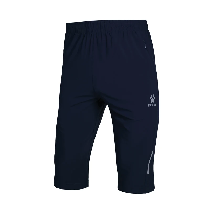 KELME мужские летние быстросохнущие укороченные брюки, дышащие спортивные штаны для фитнеса и бега, спортивные штаны 3991535 - Цвет: DarkBlue