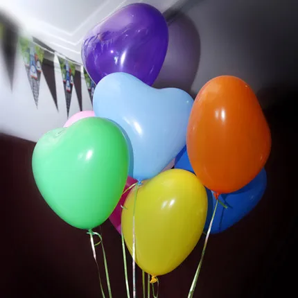 

100pcs/lot 12inch heart latex balloon air balls inflatable wedding birthday party decoration Float balloons toys