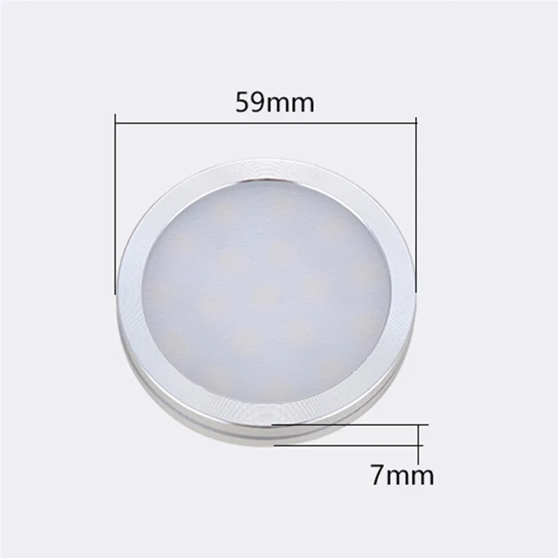 

Kaigelin 6 Pcs Under Cabinet LED Lighting 12V Furniture Wardrobe Round LED RV Display Cabinet Lights For Home Kitchen Lighting