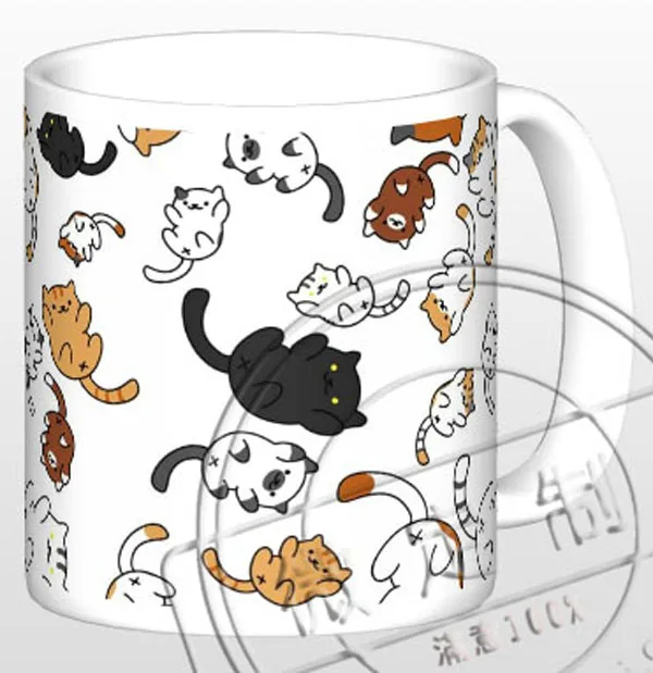 Новая керамическая кофейная кружка Neko atlifepo4 белого или цвета чашка с изменением